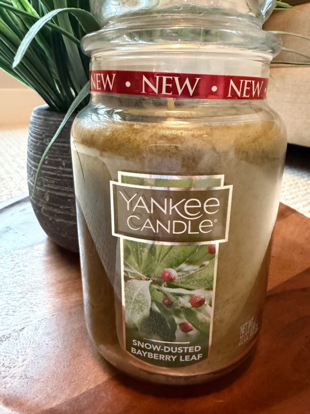 Yankee Candle Snow-Dusted Bayberry Leaf Large Jar Candle 22oz